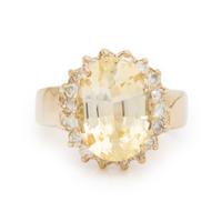 Ceylon, Yellow Sapphire, Diamond, and Yellow Gold Ring