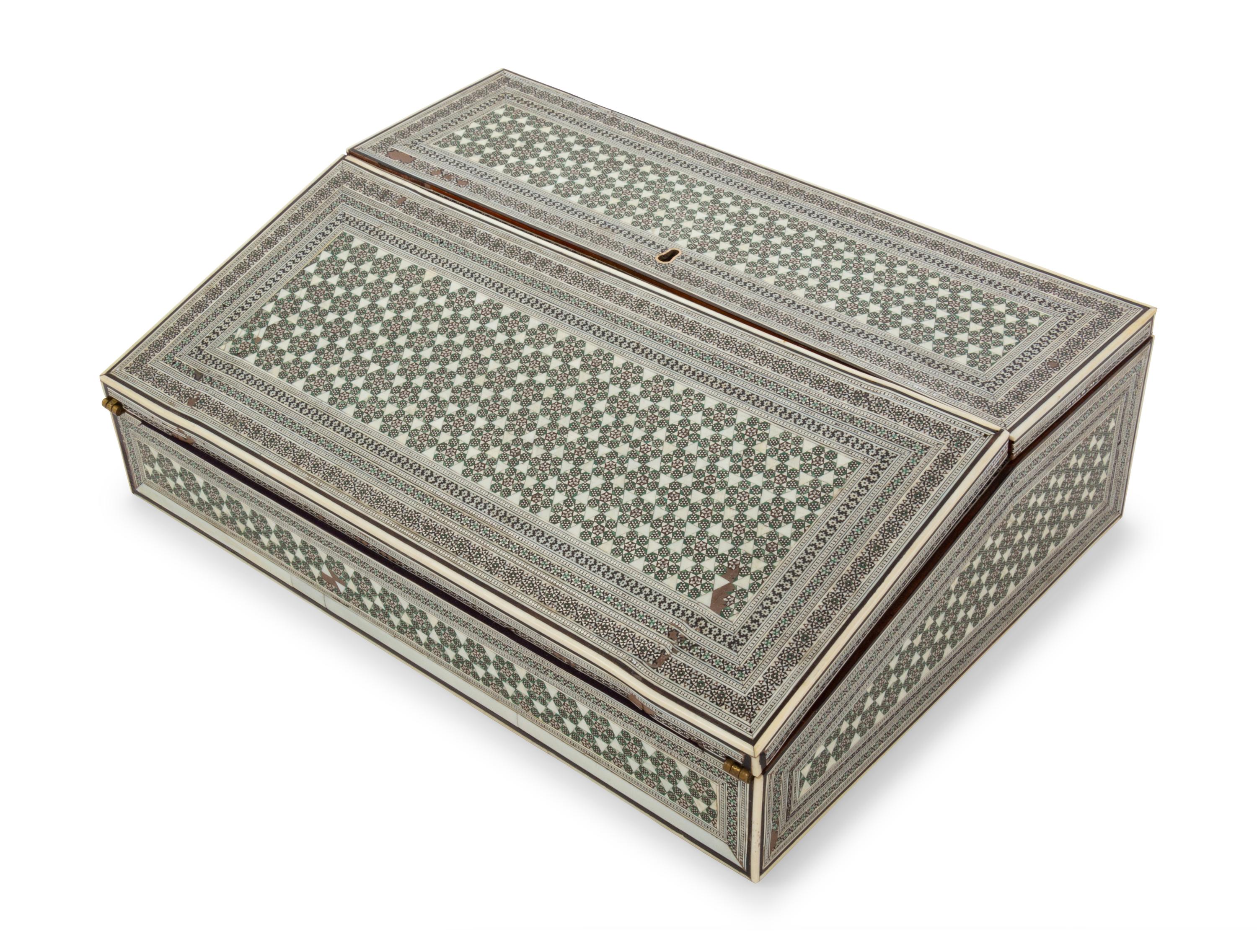 An Anglo-Indian Vizagapatam Sadeli Micromosaic Lap Desk
