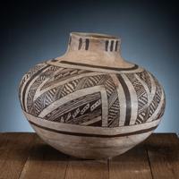 Anasazi Black-on-White Pottery Storage Jar
