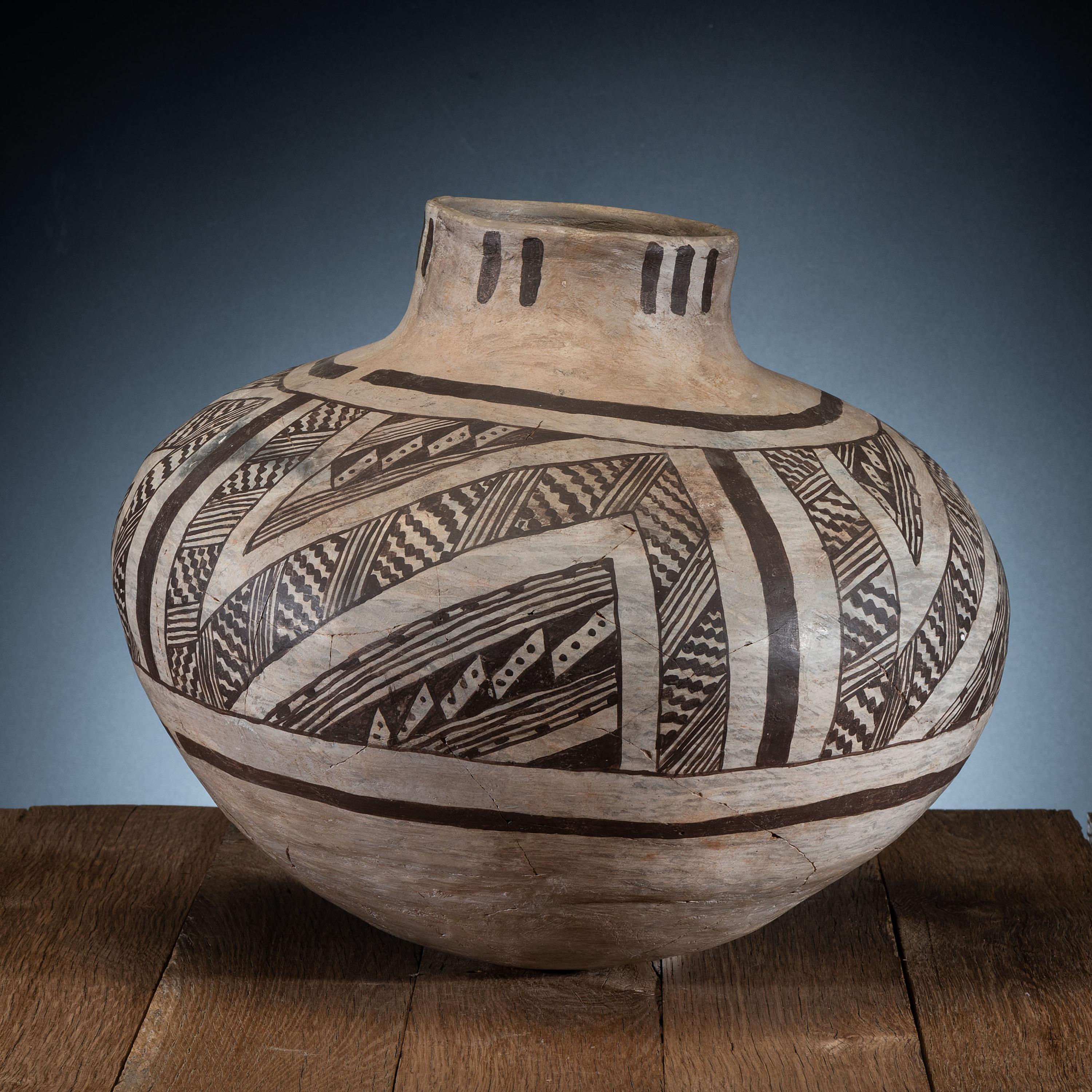 Anasazi Black-on-White Pottery Storage Jar