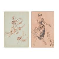 Jules Chéret (French, 1836–1932) — Seated Woman and Woman with Legs (Two Works)