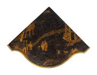 A Pair of George III Gilt Ormolu-Mounted Chinese Lacquer Corner Cabinets