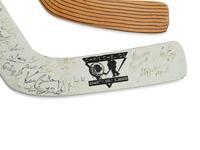 A Group of Chris Chelios Charity Golf Outing Multi Signed Autograph Hockey Sticks