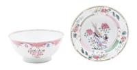 Two Chinese Export Porcelain Articles Diameter of first 9 inches.