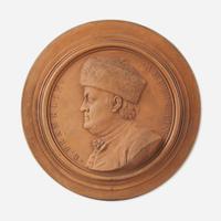 Jean-Baptiste Nini (Italian, 1717-1786) A Terracotta Portrait Medallion of Benjamin Franklin (1706-1790), France, dated "1777"