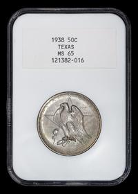 Three United States 1938, D & S Texas Commemorative 50c Coins