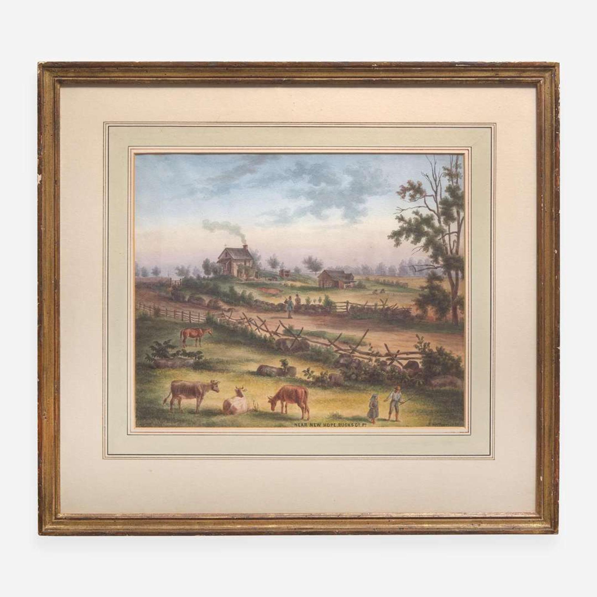 Augustus Kollner (1813-1906) "Near New Hope, Bucks Co, Pa"
