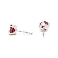 PLATINUM AND RUBY STUD EARRINGS