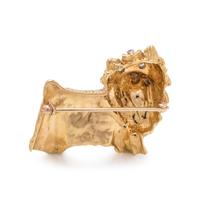 YELLOW GOLD AND DIAMOND YORKIE BROOCH