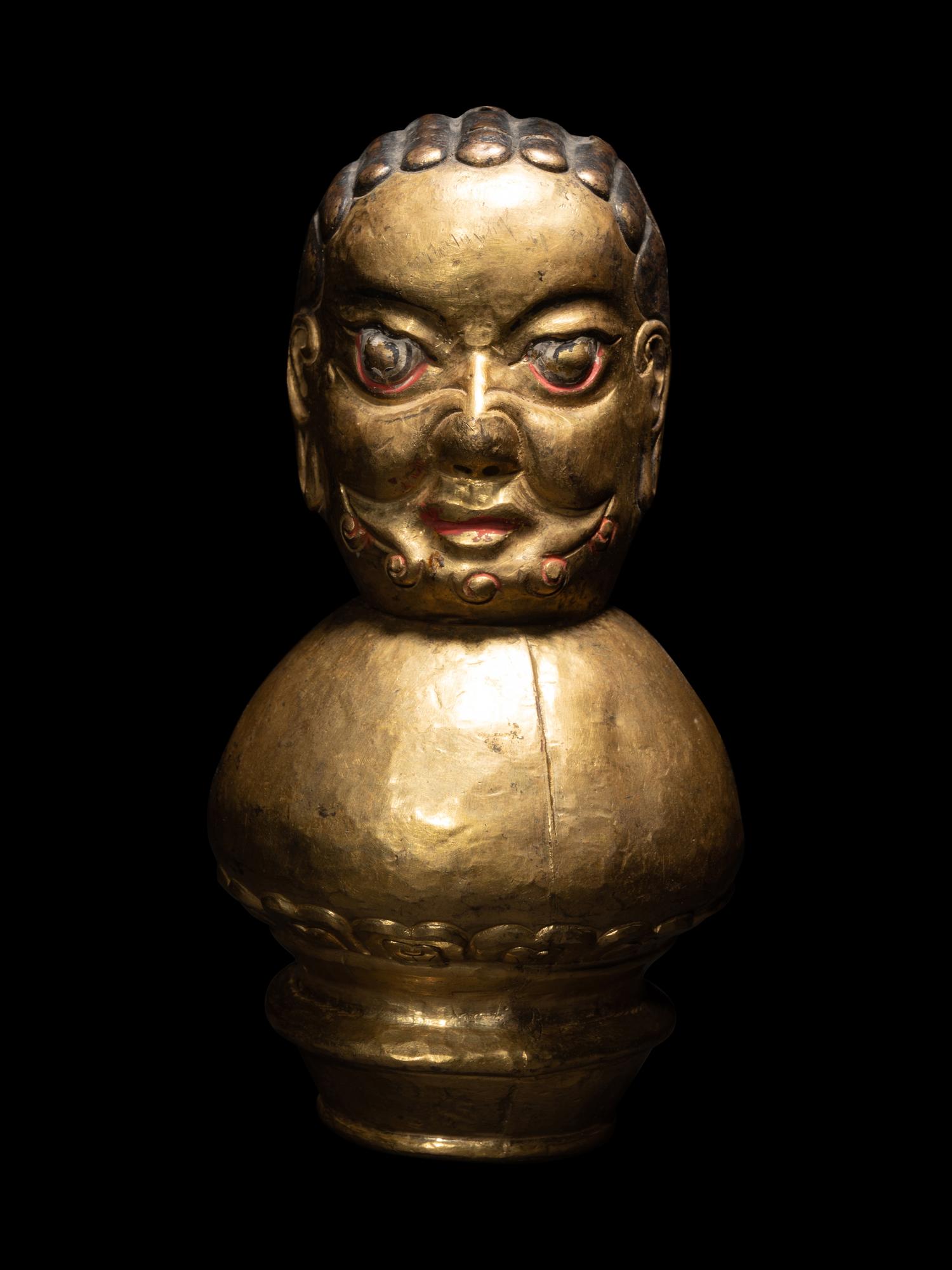 A Tibetan Gilt Bronze Repoussé Vajrapani Panel