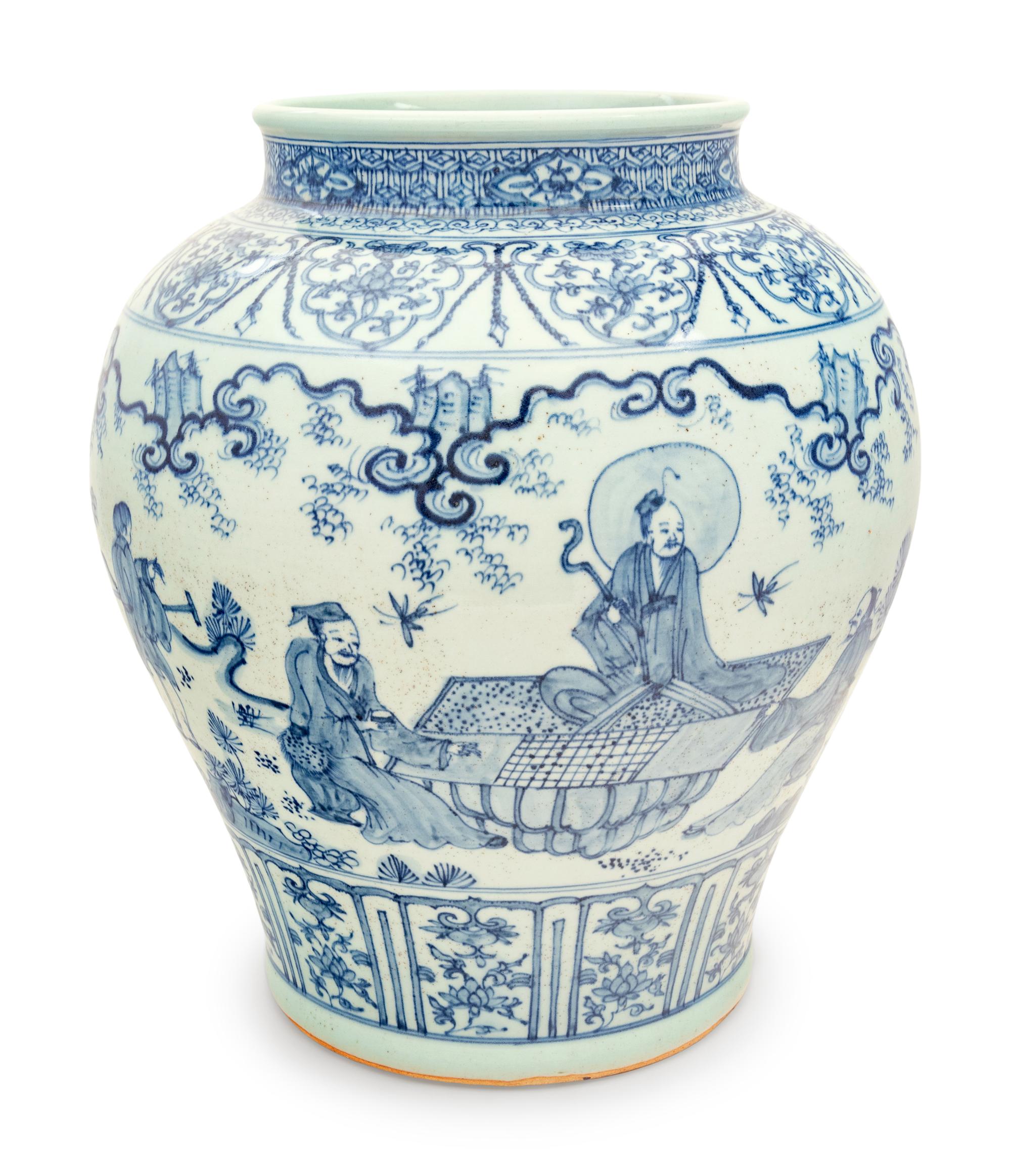 A Chinese Export Blue and White Porcelain Vase
