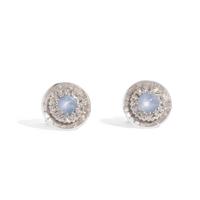 STAR SAPPHIRE AND DIAMOND CUFFLINKS