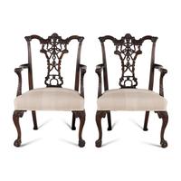 A Pair of George III Style Mahogany Armchairs