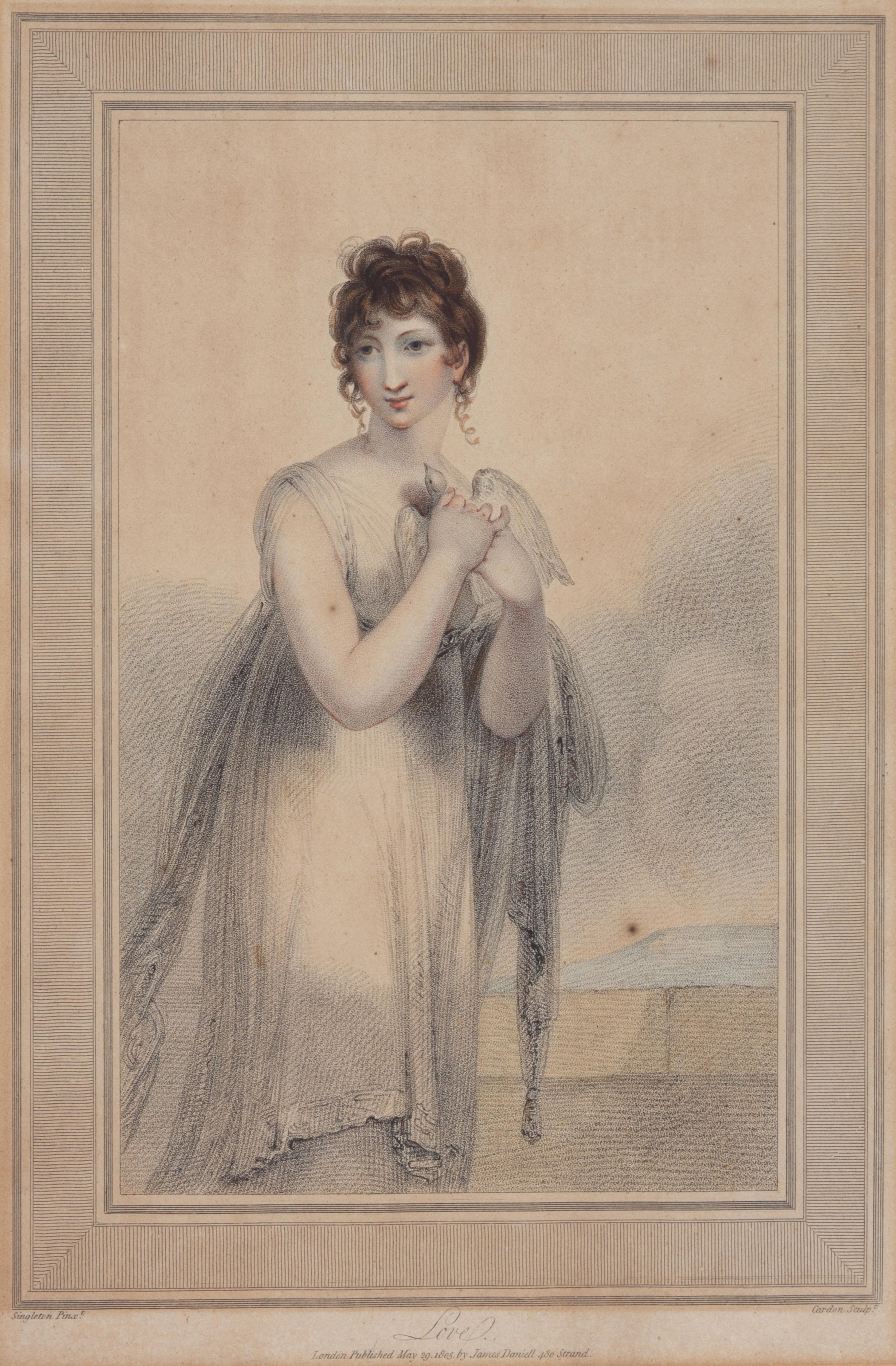 Four Gilt Framed English Stipple Engravings Image 12 x 8 inches. — 19TH CENTURY