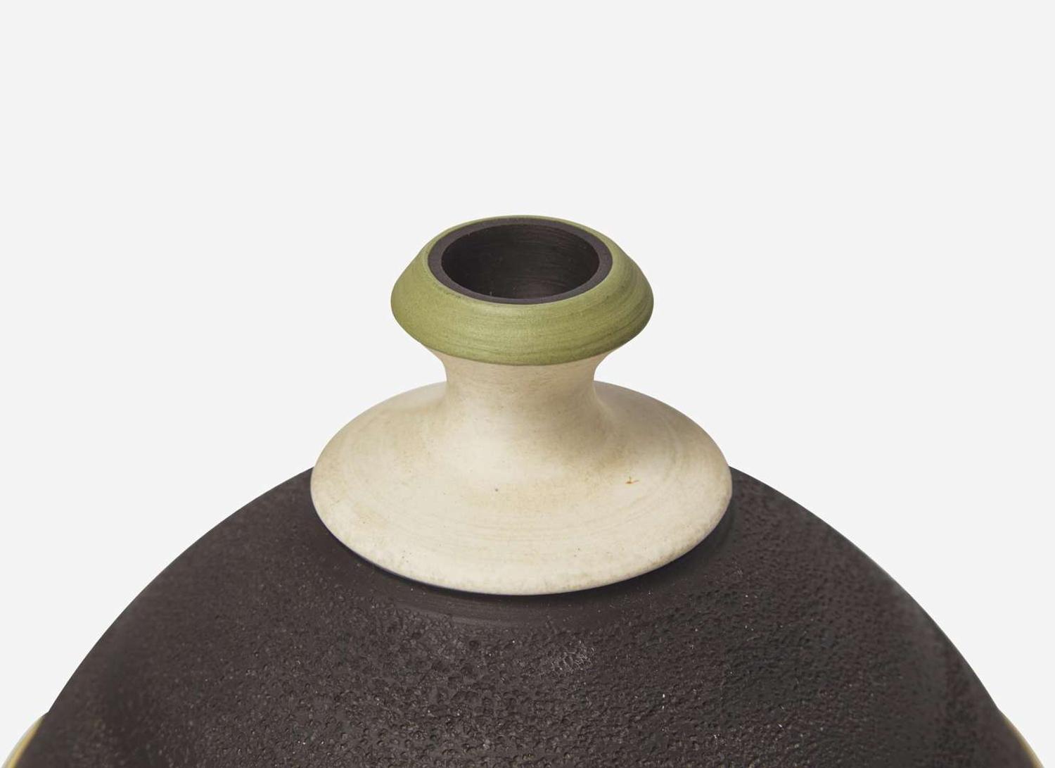 A Wedgwood Frank Brookes Black and White Jasperware Vase, UK, 1979