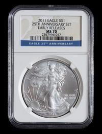 A Collection of United States 2011 Silver Eagle: Early Release $1 Proof and Mint Coins