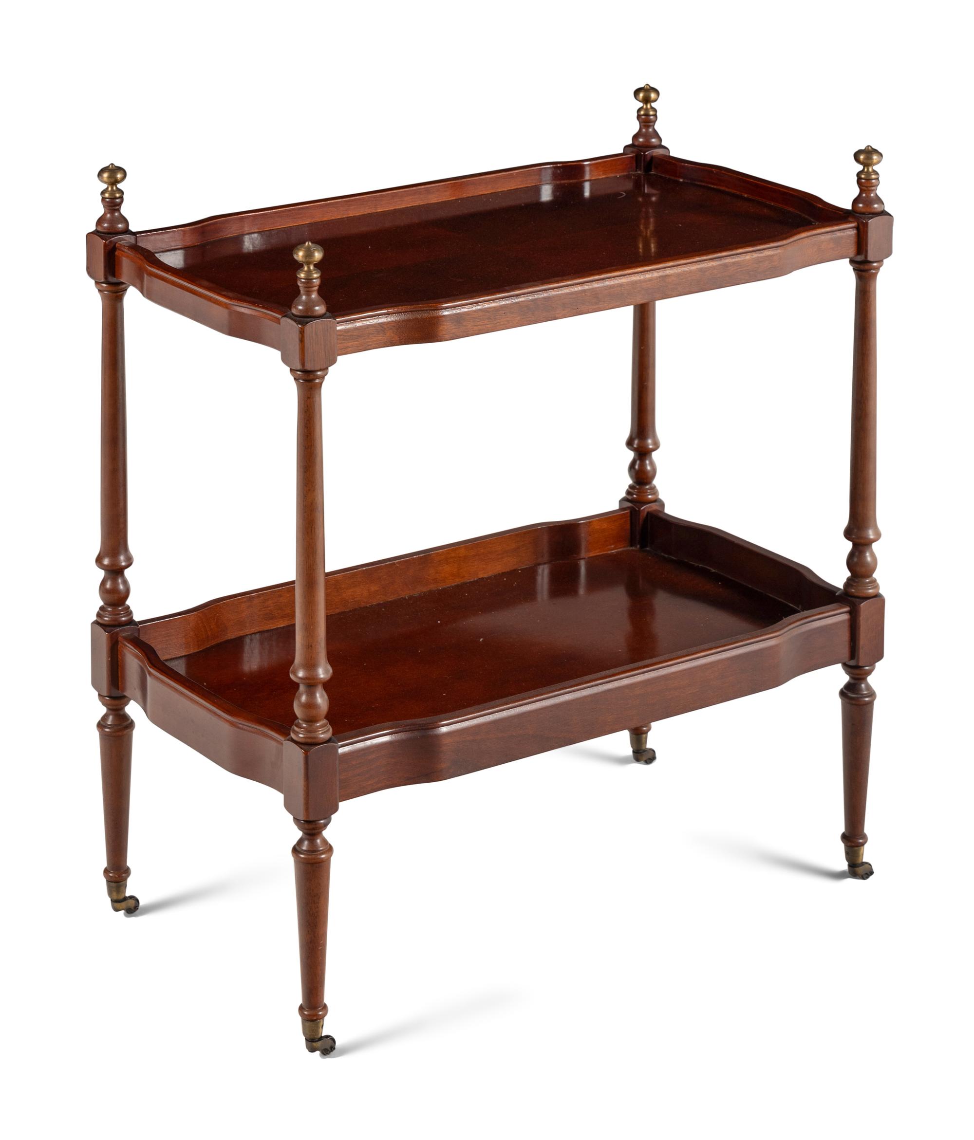 A George III Style Mahogany Two-Tiered Side Table