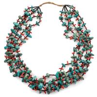 Pueblo Five-Strand Necklace, with Traditional Cord Wrapping