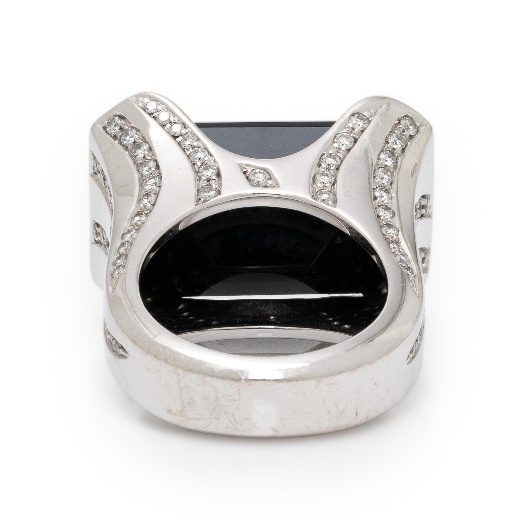 Chantecler Capri, Onyx, Diamond, and White Gold Ring