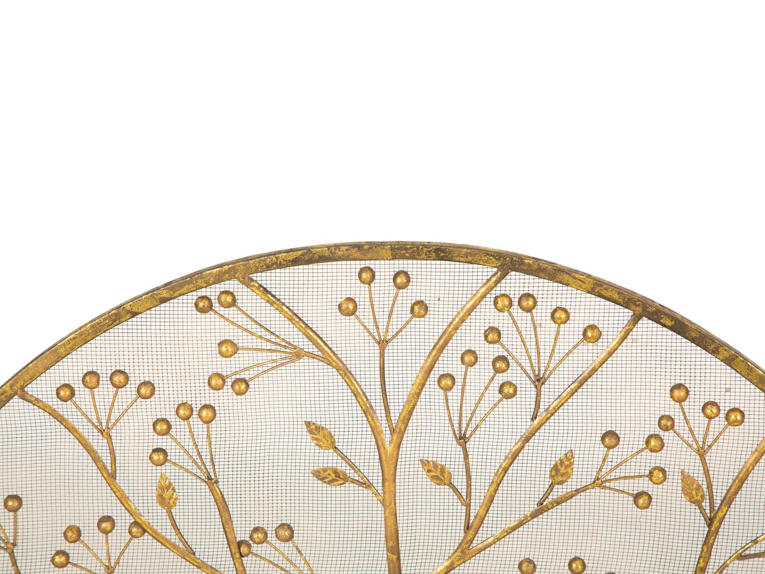 A Gilt Metal Fire Screen with Berried Branches — 20th Century