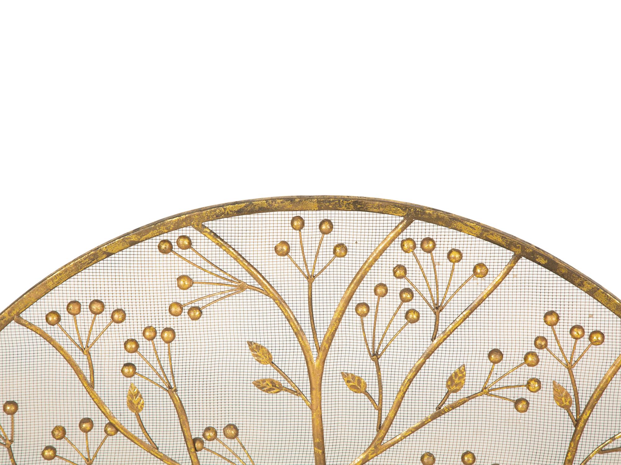 A Gilt Metal Fire Screen with Berried Branches — 20th Century