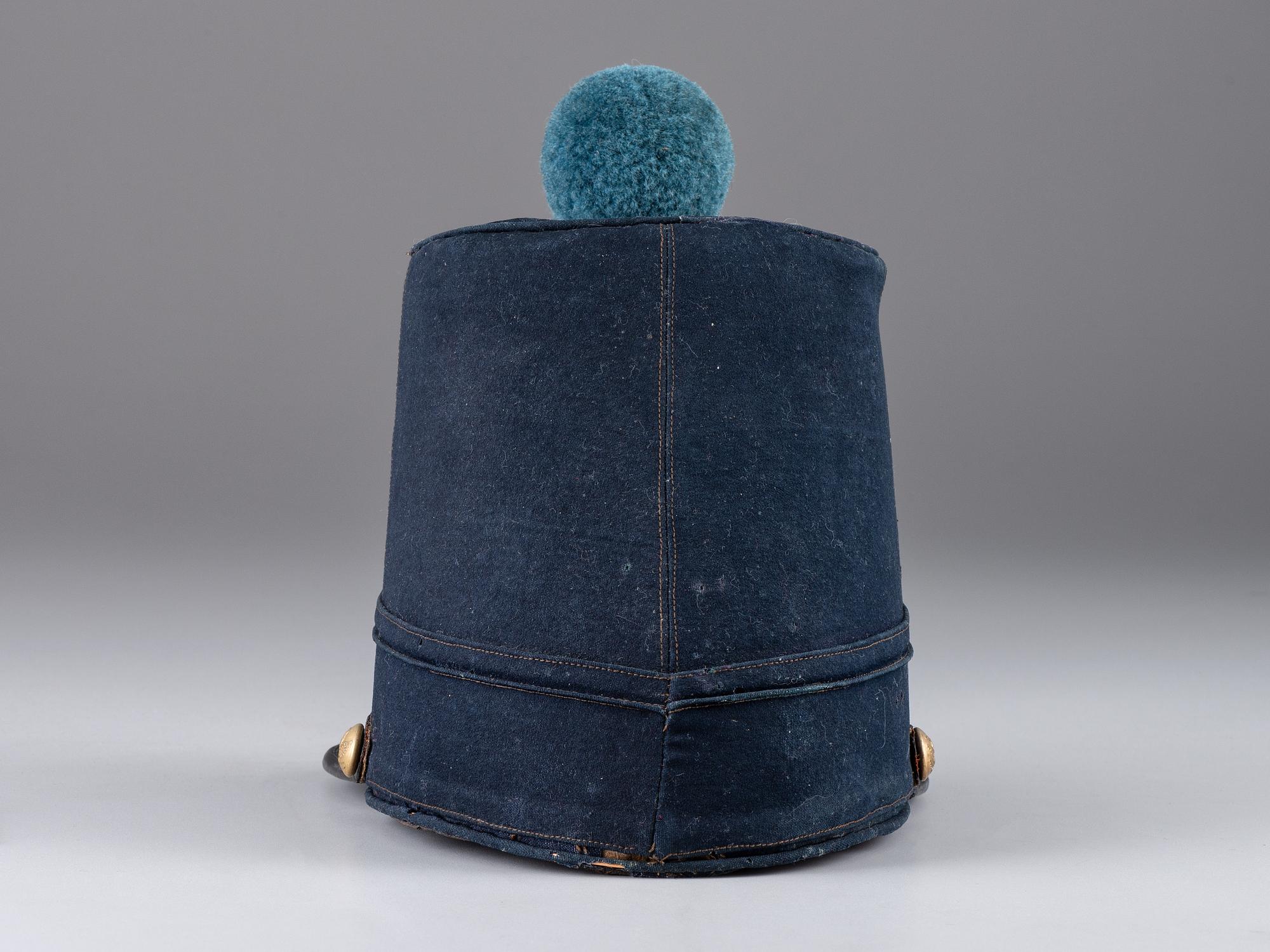 [MILITIA]. 1851 pattern New York State infantry shako. Manufactured by John A. Baker, New York.