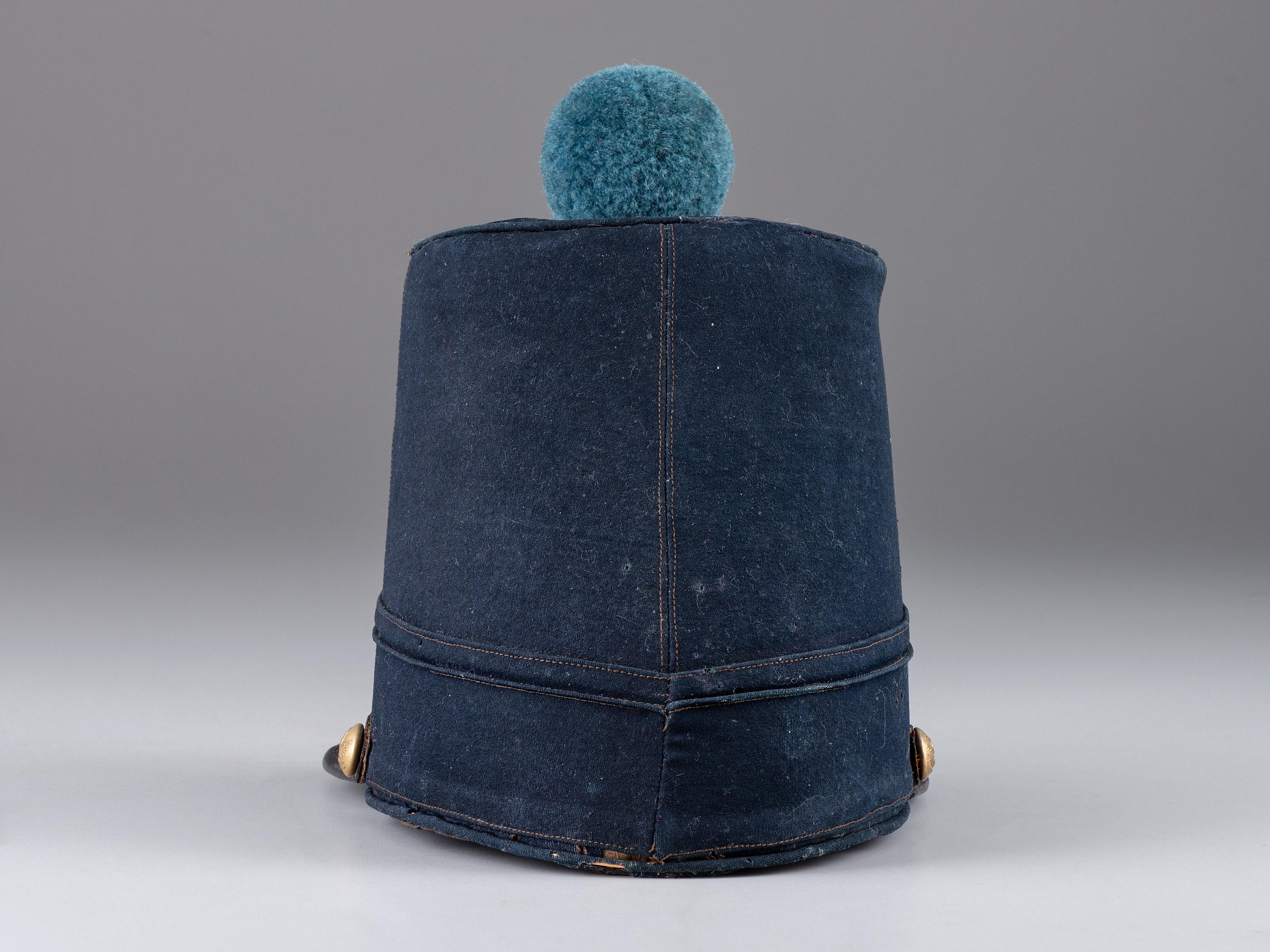 [MILITIA]. 1851 pattern New York State infantry shako. Manufactured by John A. Baker, New York.