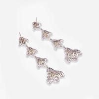 A Pair of 18K White Gold and Multi-Color Diamond Earrings