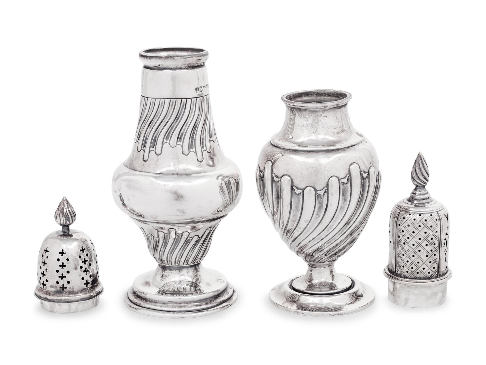 Two Victorian Silver Muffineers
