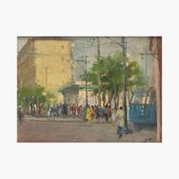 Aleksandr Mikhailovich Gerasimov (Russian, 1881–1963) Moscow Street Scene