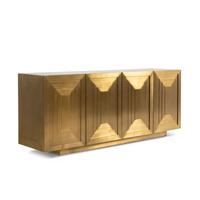 A Contemporary Aged Brass-Clad Console Cabinet