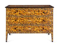 A Faux Tortoise Shell Painted Commode