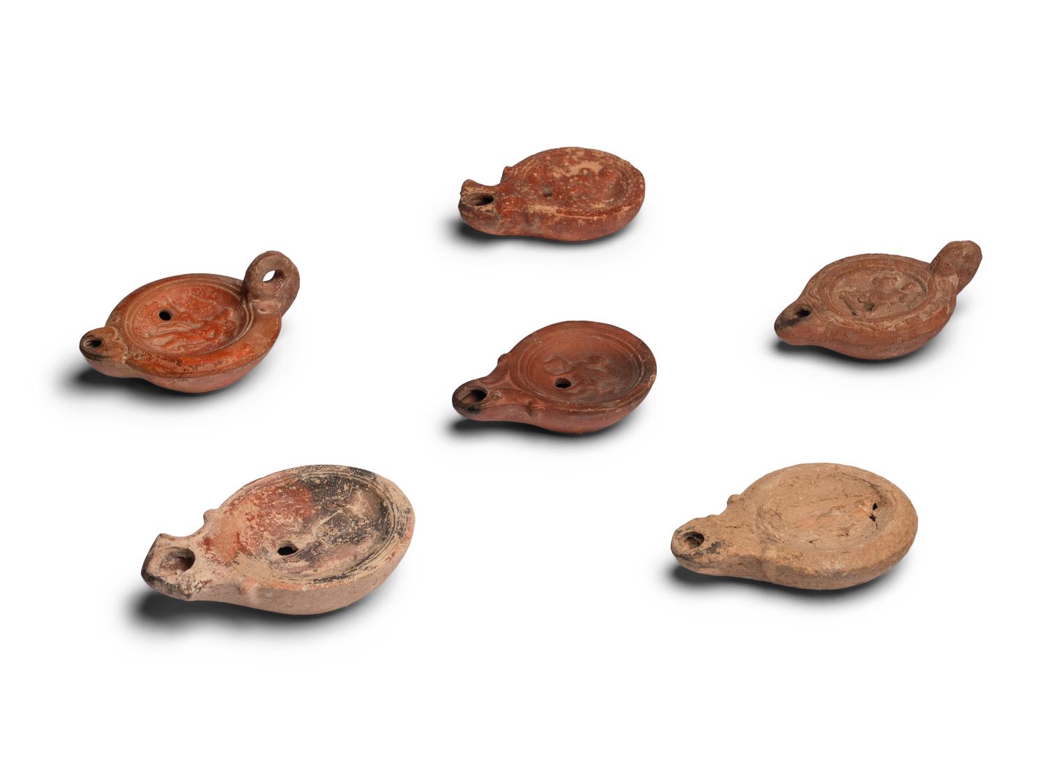 Six Greco-Roman Terracotta Oil Lamps