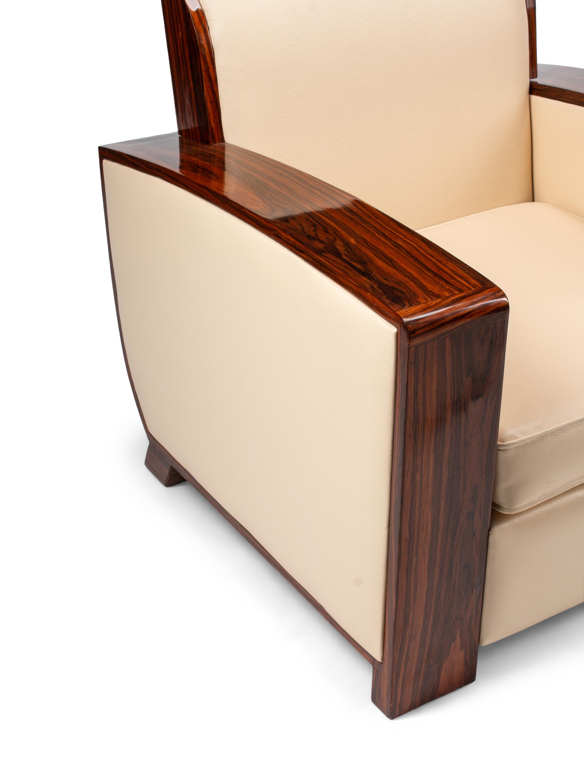 A Pair of Art Deco Style Rosewood Lounge Chairs