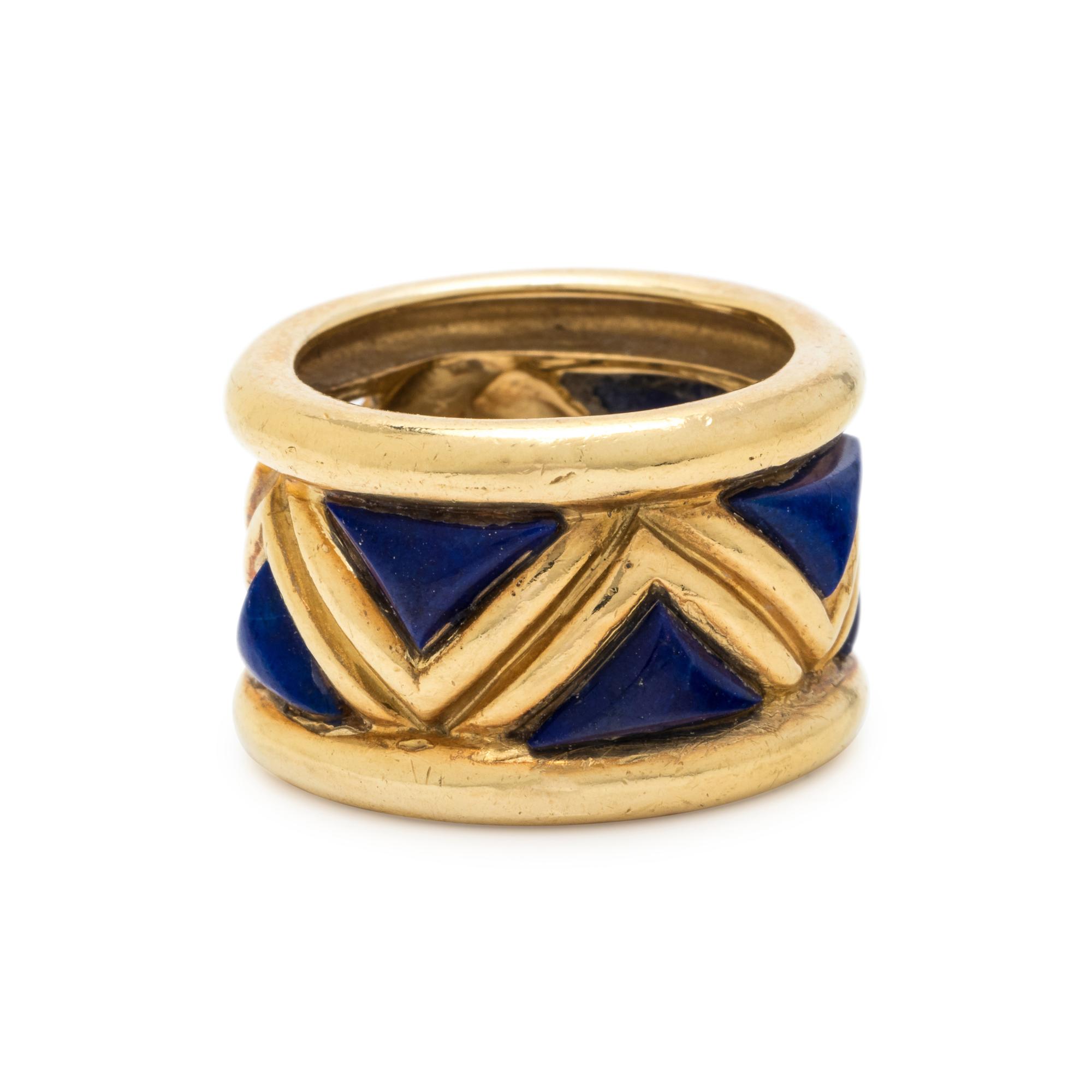 TIFFANY & CO., YELLOW GOLD AND LAPIS LAZULI RING