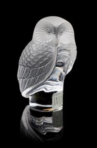Lalique, a molded and frosted glass Chouette figure