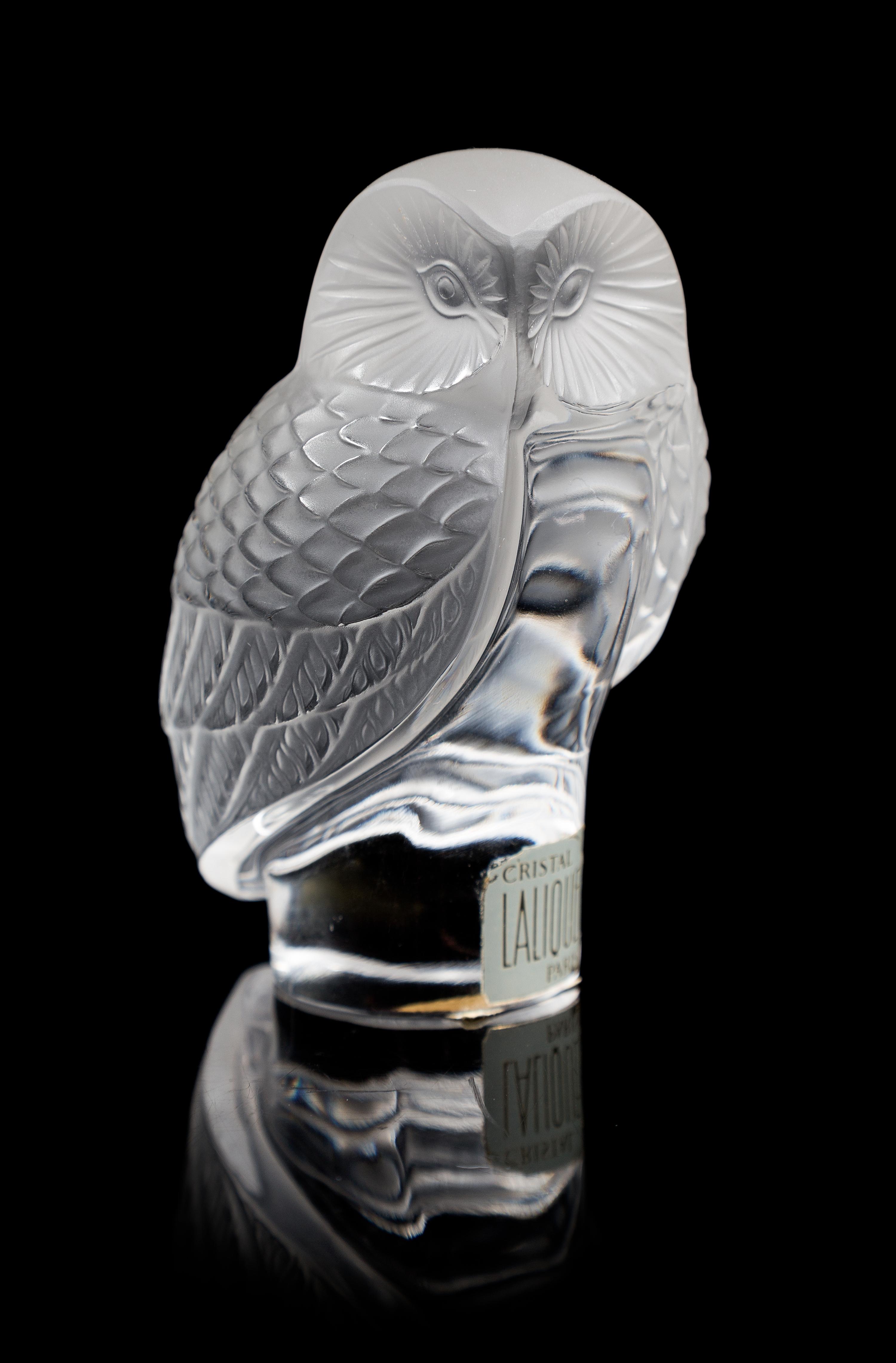 Lalique, a molded and frosted glass Chouette figure
