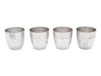 Four American Silver Tumblers