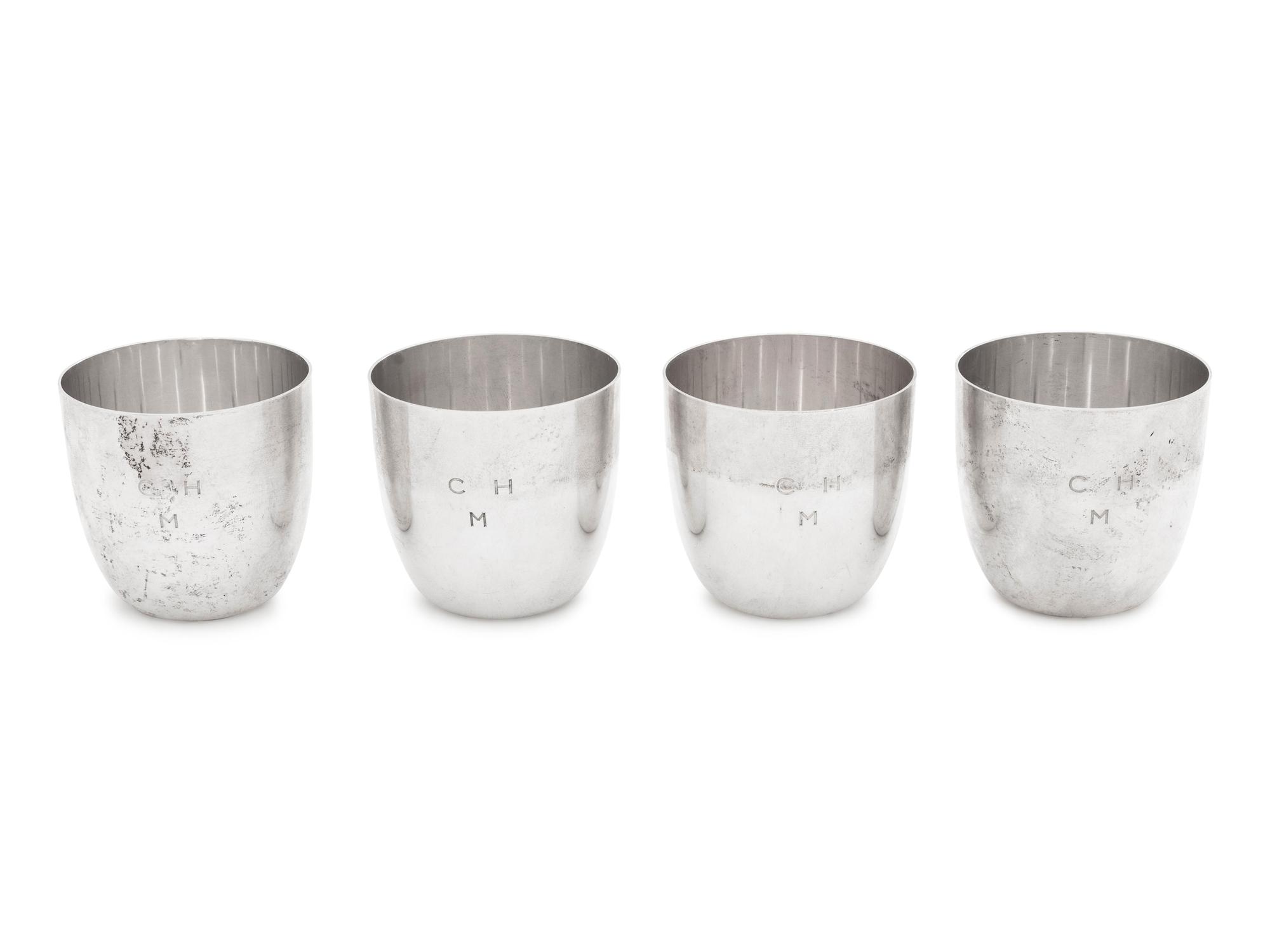 Four American Silver Tumblers