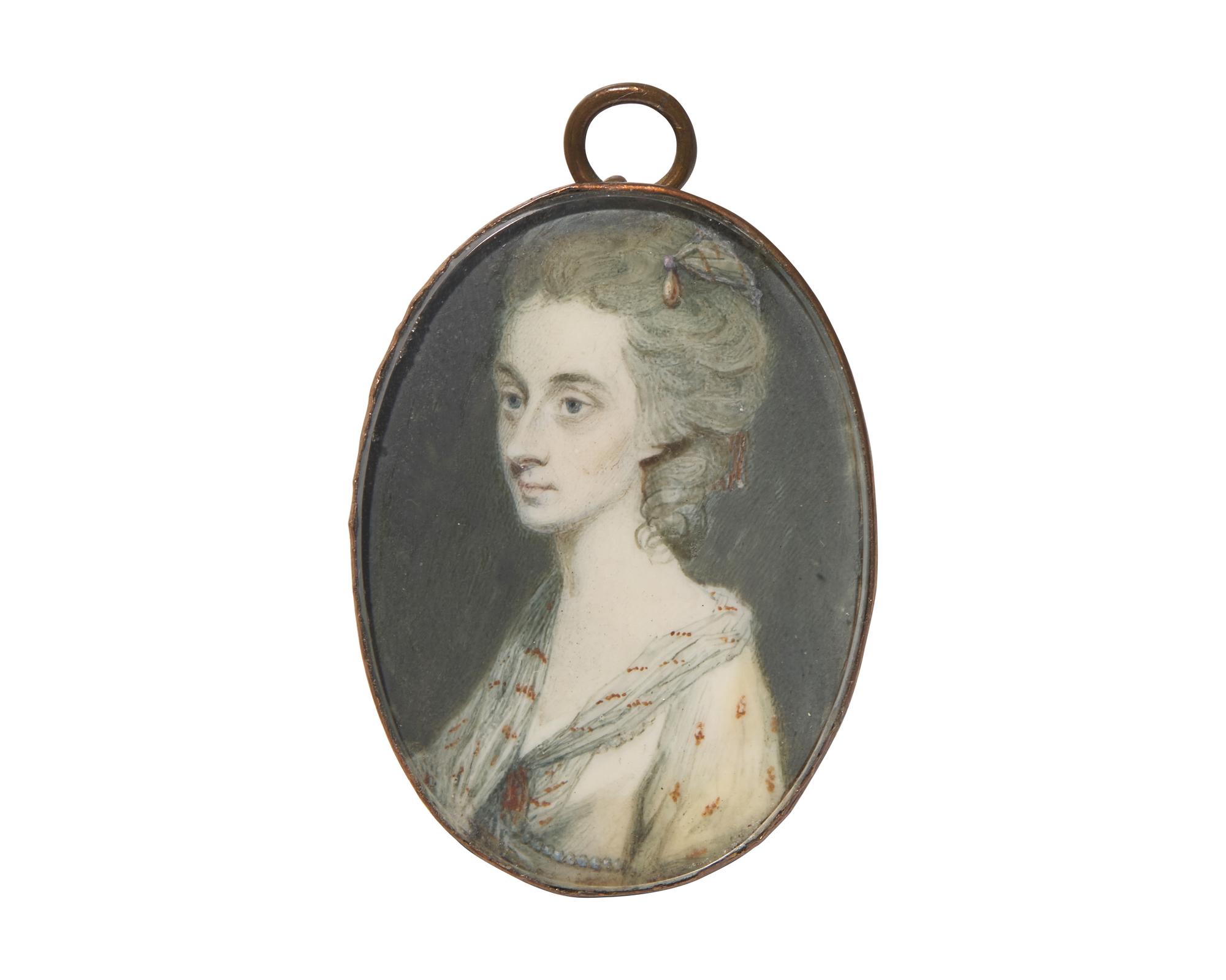 Richard Crosse (English, 1742-1810), A Portrait Miniature Of A Lady In White Dress