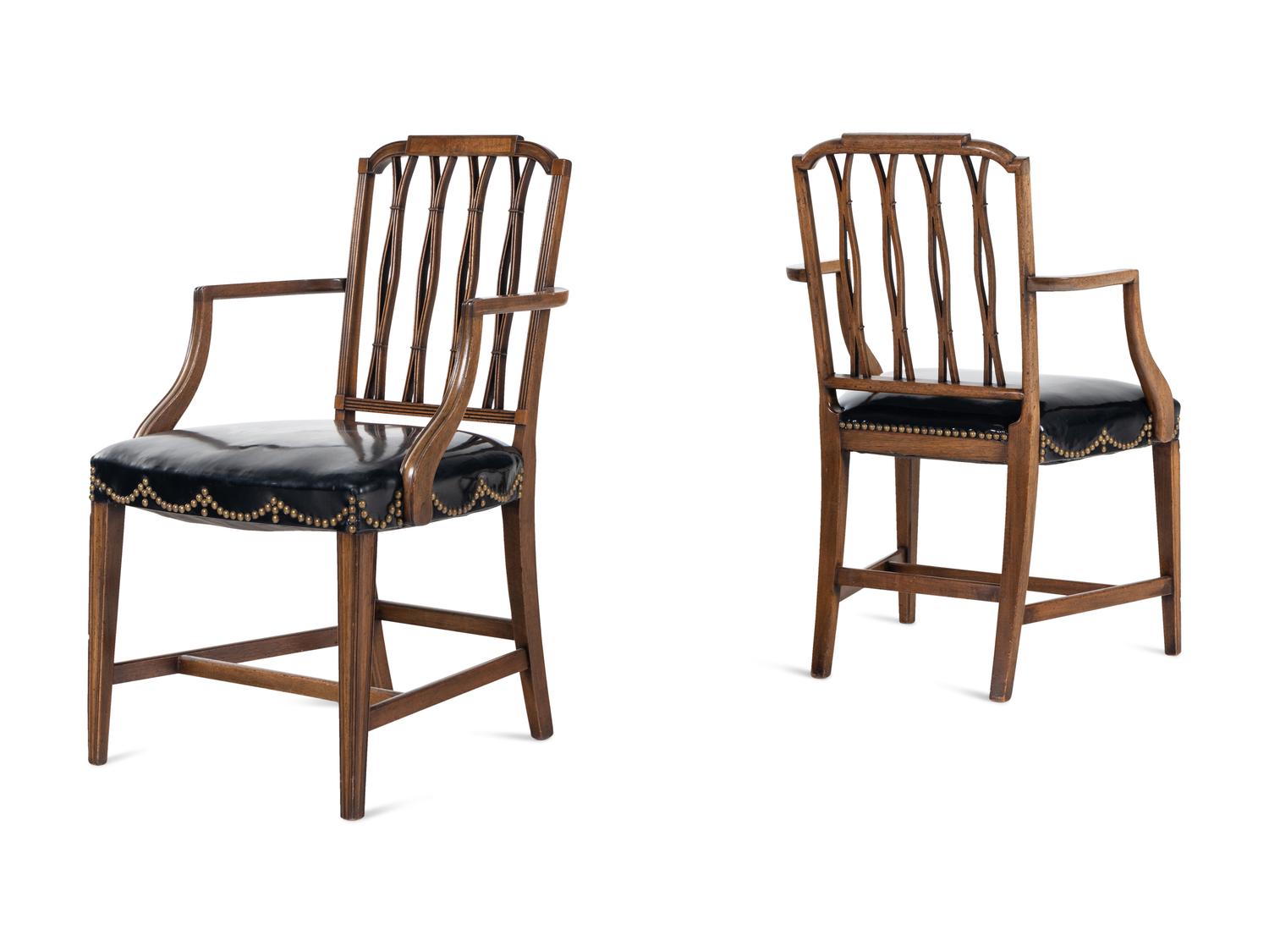 A Pair of George III Style Mahogany Armchairs