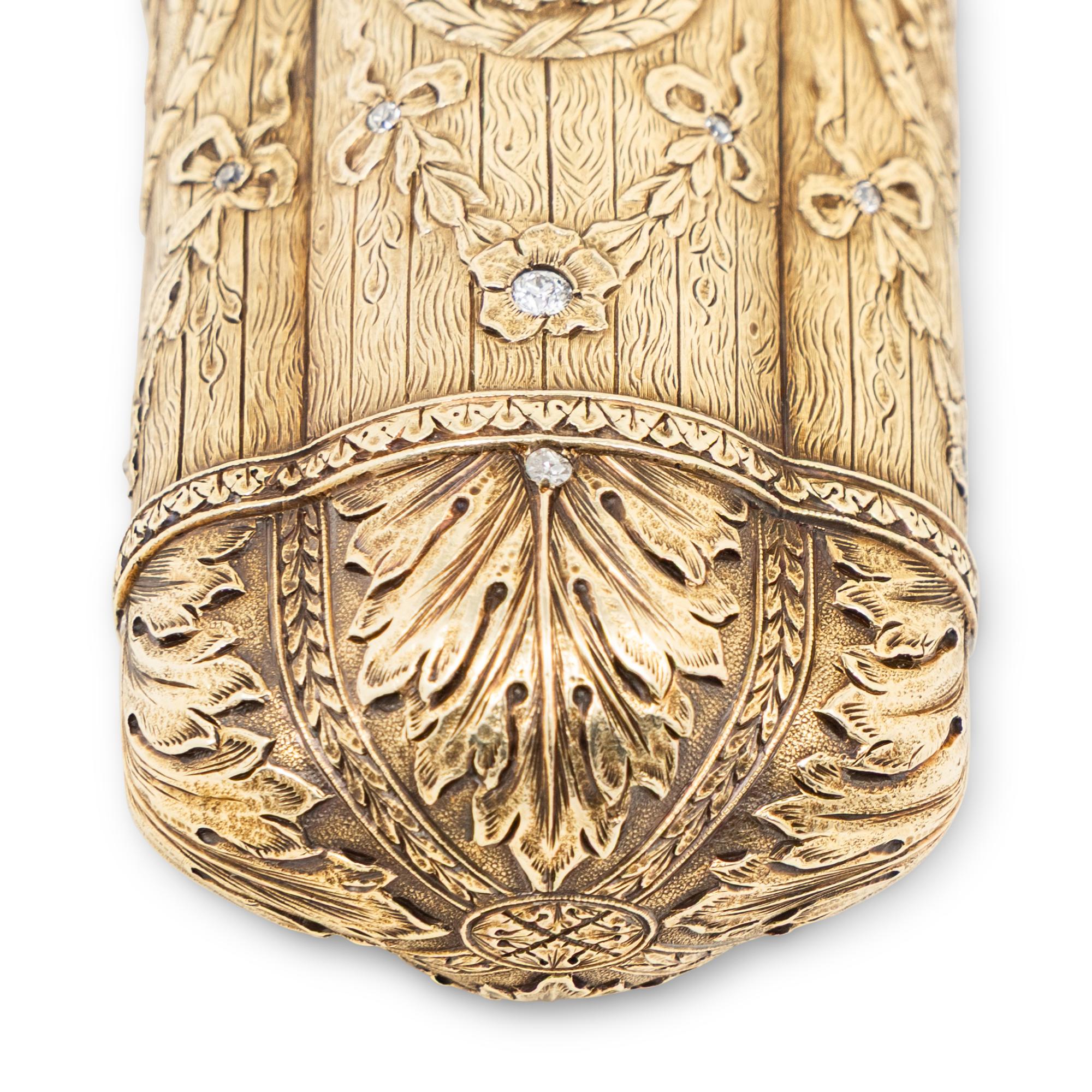 A Gold and Diamond and Jewel-Mounted Cigarette Case