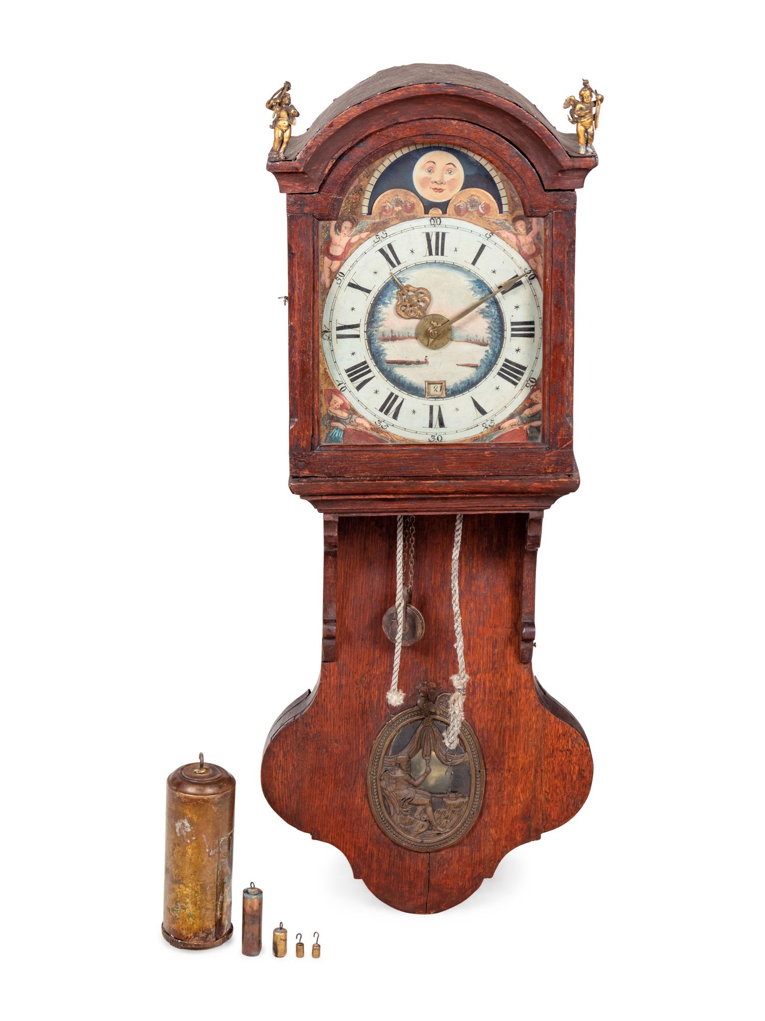 A Dutch Oak Wall Clock