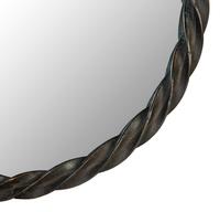 A French Twisted Bronze Round Wall Mirror — First-Half, 20th Century