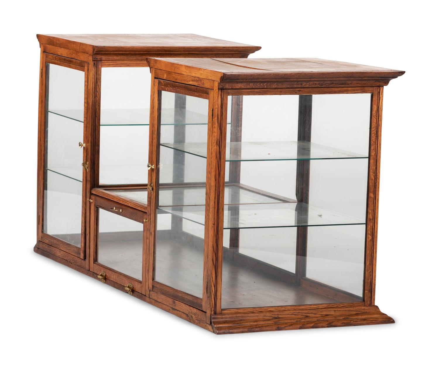 An Oak Frame Store Display Case