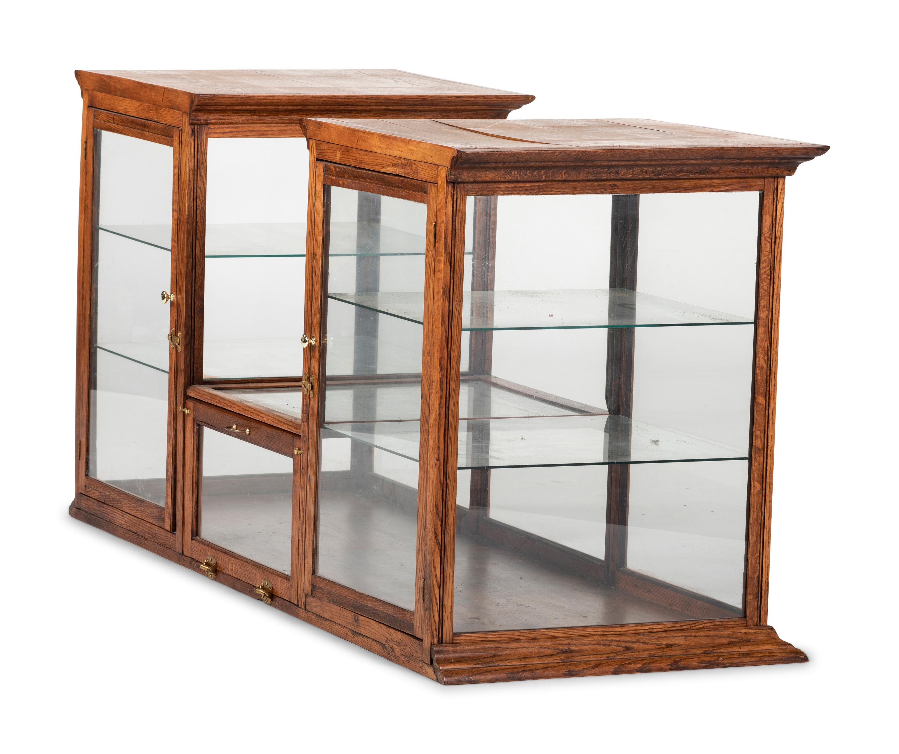 An Oak Frame Store Display Case