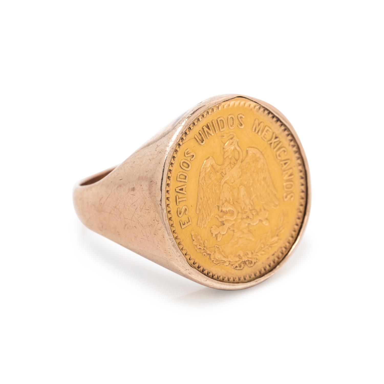 YELLOW GOLD AND COIN RING