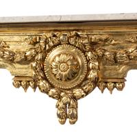 An Italian Giltwood Marble-Top Console Table