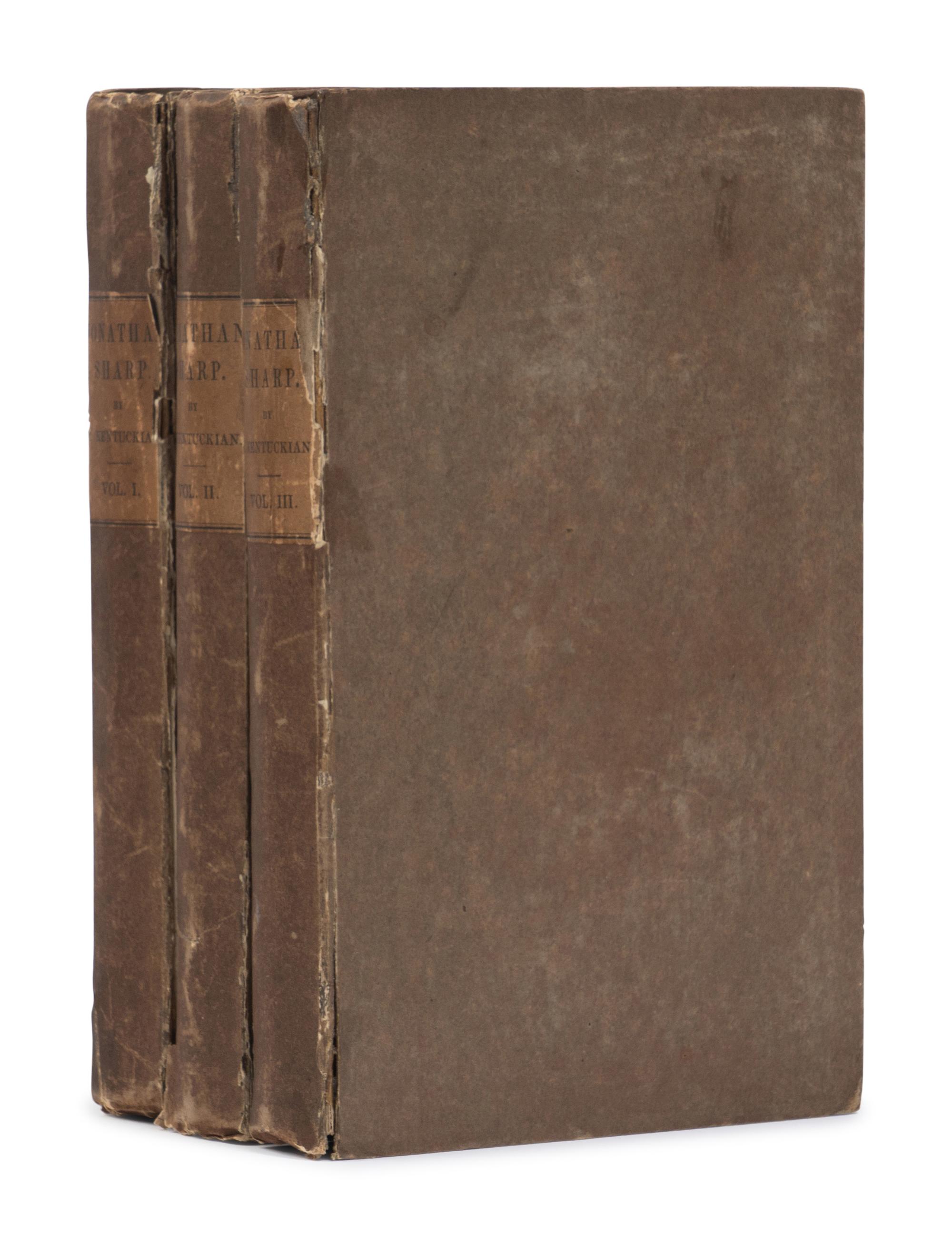 [TEXAS FICTION]. Jonathan Sharp; or, The Adventures of a Kentuckian. Written by Himself . London: Henry Colburn, 1845.