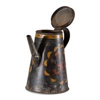 A Toleware Polychrome Decorated Coffee Pot